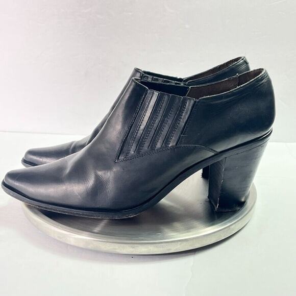 Guess by Georges Marciano Boots Womens 10 Black Leather Italy Made Vintage 90s - Picture 1 of 13